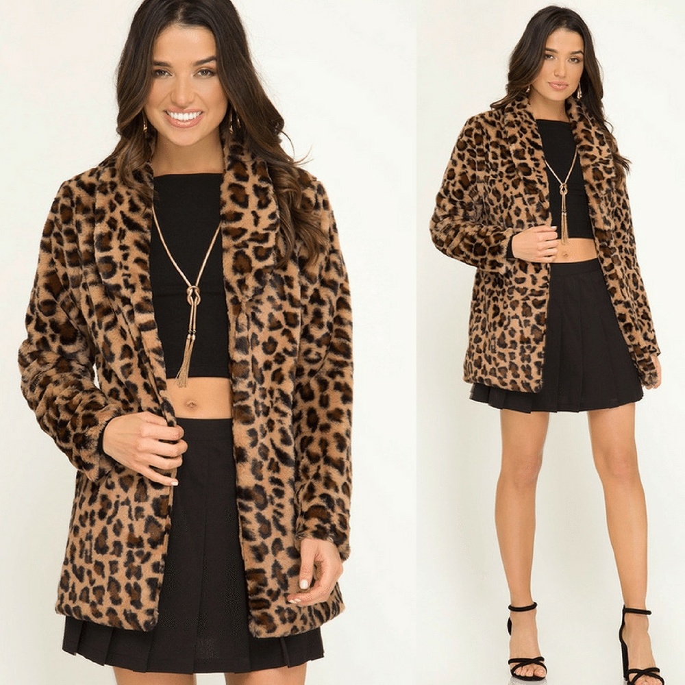 Leopard Cheetah print faux fur jacket - Arrived!